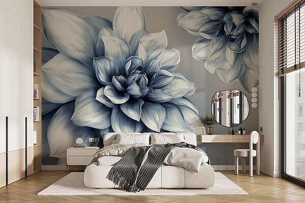 Elegant blooms in soft hues Wall murals Elegant blooms in soft hues