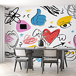 Wall murals Collection of different colored objects