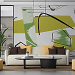 Wall murals Green and black art