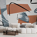 Wall murals Abstract shapes in muted colors.