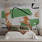 Wall murals Abstract shapes and colors collide creatively.