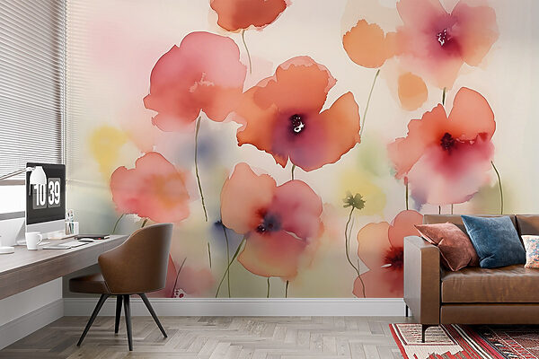 Painting of flowers Wall murals Painting of flowers