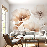 Wall murals Delicate blooms in soft tones