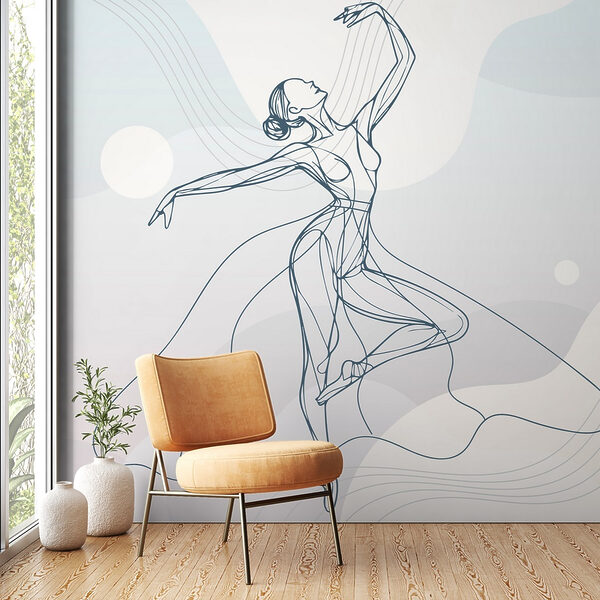 Drawing of a woman dancing Wall murals Drawing of a woman dancing