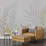 Wall murals Elegant leaf patterns on soft background