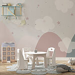 Wall murals Landscape with clouds and stars