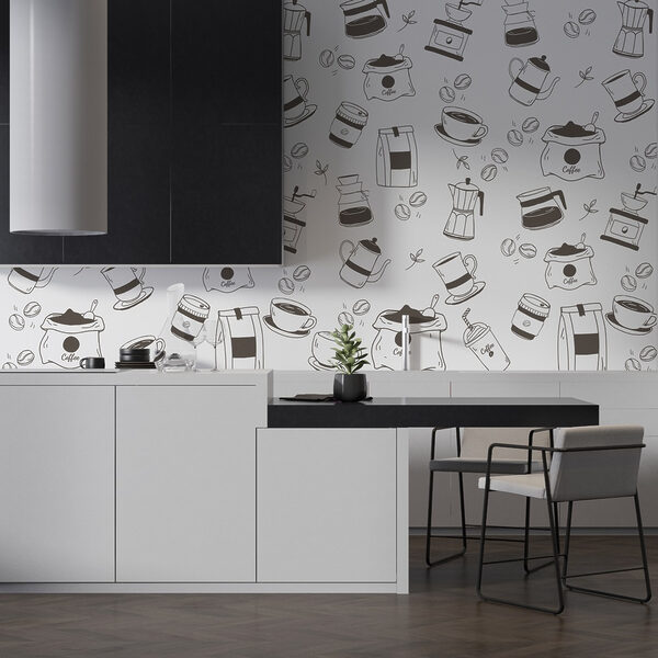 Wall mural Pattern of coffee and tea