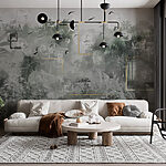 Wall murals Painting of a tropical forest