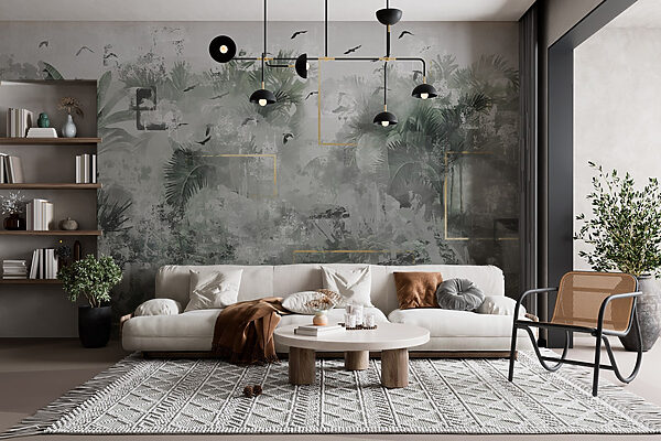 Painting of a tropical forest Wall murals Painting of a tropical forest