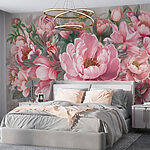 Wall murals Painting of pink flowers