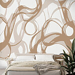 Wall murals White and brown swirls