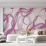 Wall murals Purple swirls on a white background