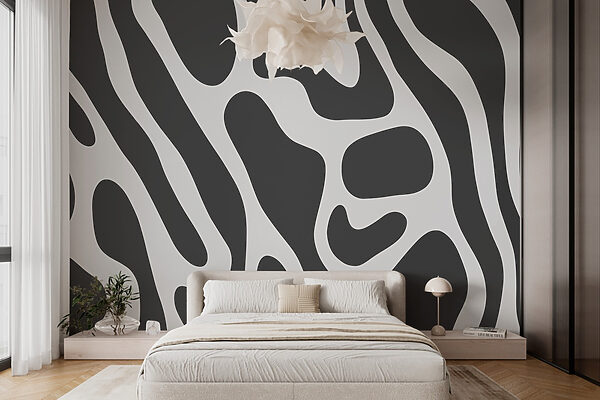 Wall murals Abstract monochrome wave pattern design