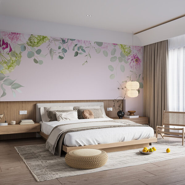 Group of flowers and leaves Wall murals Group of flowers and leaves