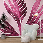 Wall murals Vibrant pink foliage design
