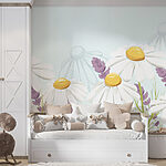 Wall murals Group of white flowers