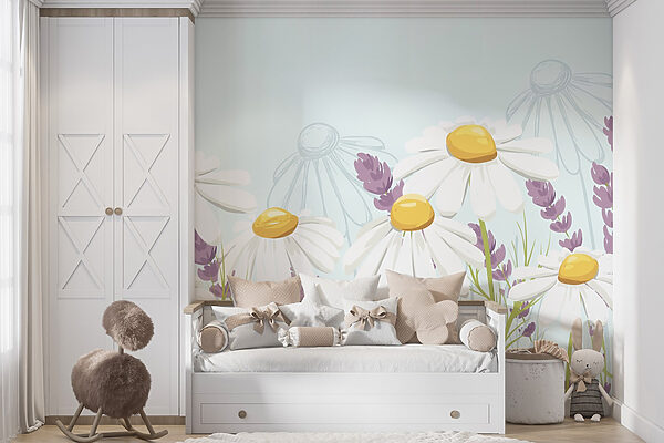Group of white flowers Wall murals Group of white flowers