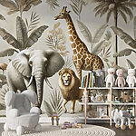Wall murals Wallpaper with animals and plants