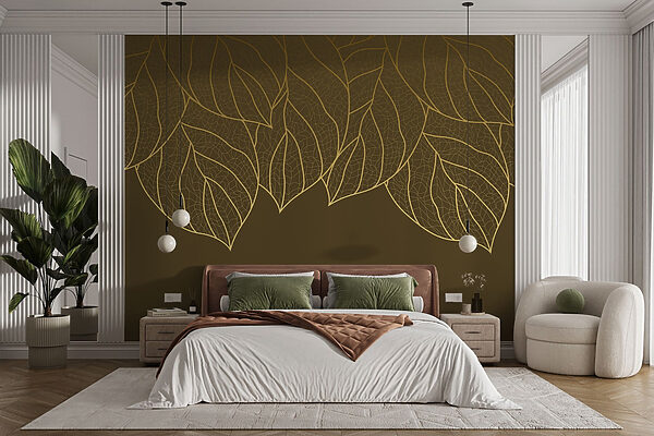 Elegant leaves with intricate patterns Wall murals Elegant leaves with intricate patterns