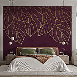 Wall murals Elegant leaves on deep background.