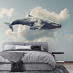 Wall murals Whale flying in the sky