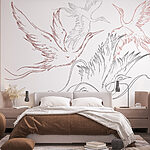 Wall murals Drawing of birds flying