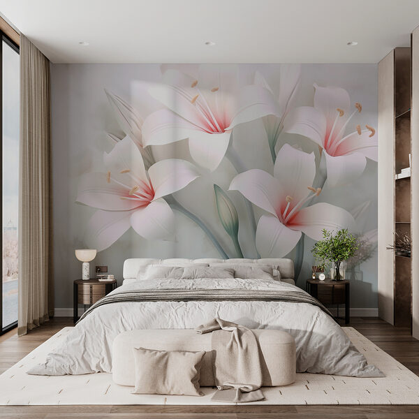 Delicate blossoms in soft hues Wall murals Delicate blossoms in soft hues