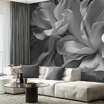 Wall murals Elegant blooms in monochrome contrast.