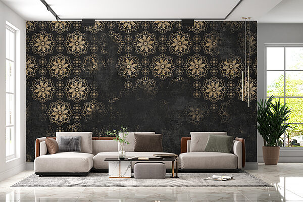 Intricate patterns on a dark background Wall murals Intricate patterns on a dark background