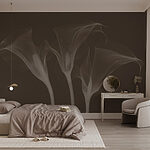 Wall murals Group of flowers with white lines