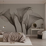 Wall murals Group of flowers with a white background