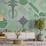 Wall murals Green and purple shapes