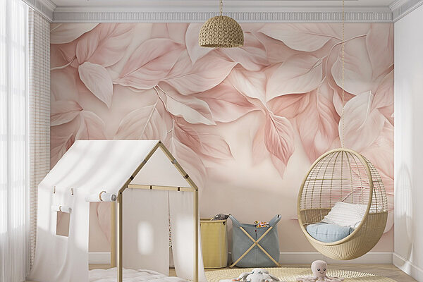 Soft hues of delicate leaves Wall murals Soft hues of delicate leaves