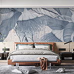 Wall murals Delicate leaves in tranquil tones