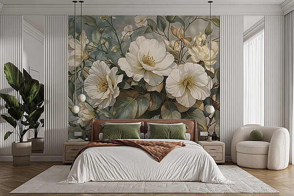 Beautiful blossoms in soft tones Wall murals Beautiful blossoms in soft tones