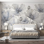 Wall murals Group of flowers on a white background