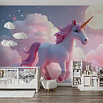 Wall murals Unicorn in the clouds