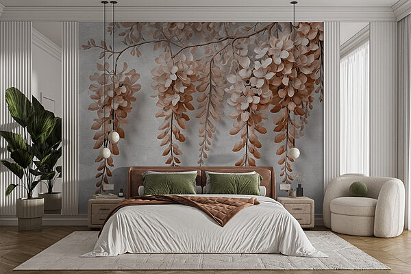 Wall mural Branch with flowers on it