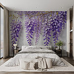 Wall murals Branch with purple flowers