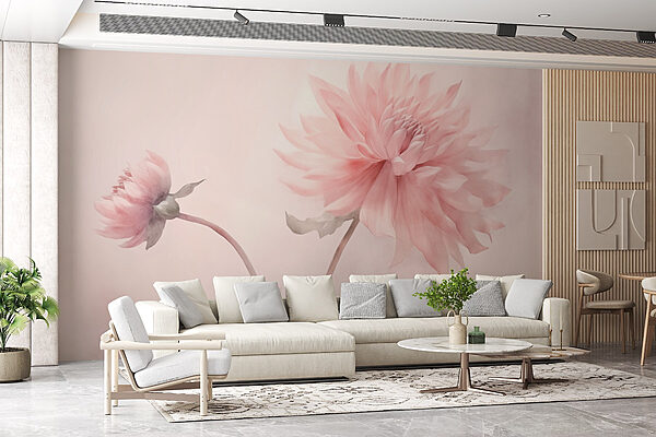 Delicate blossoms in soft hues Wall murals Delicate blossoms in soft hues