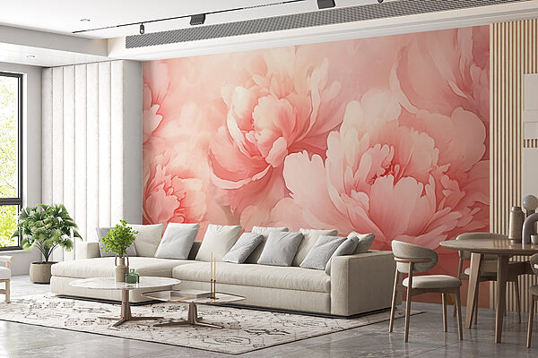 Delicate blooms in soft pastels Wall murals Delicate blooms in soft pastels