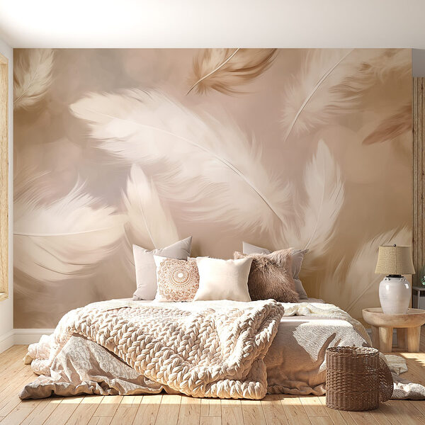 Group of white feathers Wall murals Group of white feathers