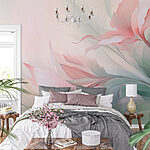 Wall murals Painting of flowers and leaves