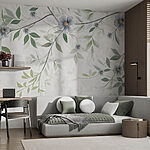 Wall murals Painting of flowers and leaves