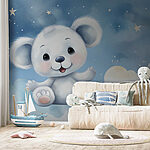 Wall murals Cartoon of a white bear