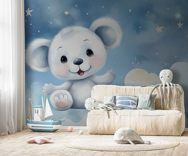 Cartoon of a white bear Wall murals Cartoon of a white bear