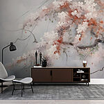 Wall murals Tree with white flowers