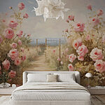 Wall murals Painting of pink roses