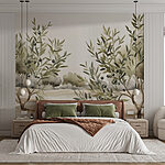 Wall murals Painting of trees with black berries