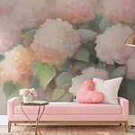 Wall murals Painting of flowers on a white background